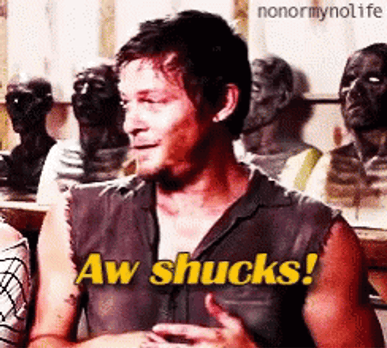 Norman Reedus Aw Shucks GIF