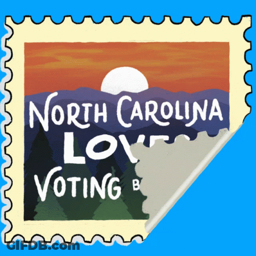 North Carolina Loves Voting Sticker GIF