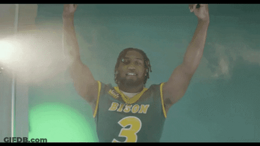 North Dakota State Athlete Hands In Air GIF