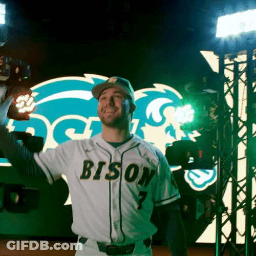 North Dakota State Bison Baseball Jersey Seven GIF