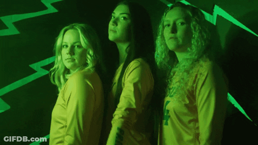 North Dakota State Girl Athletes Pointing GIF