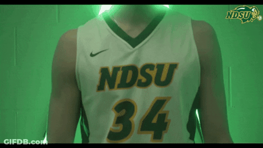 North Dakota State Player Head On Game GIF