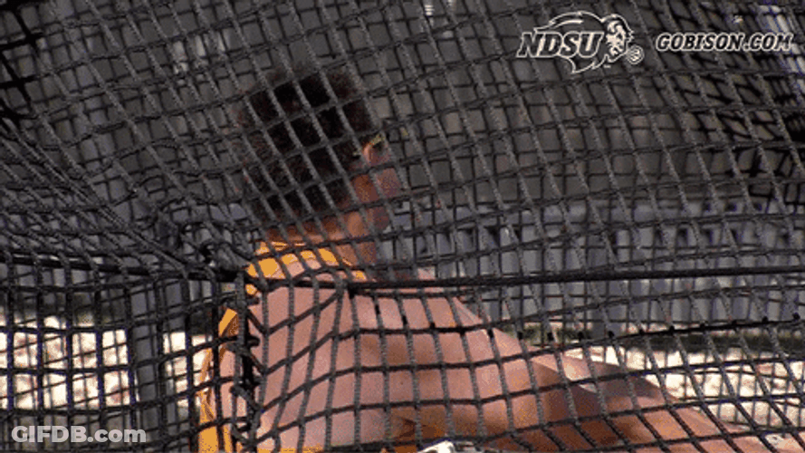 North Dakota State Player Swinging Bat Around GIF