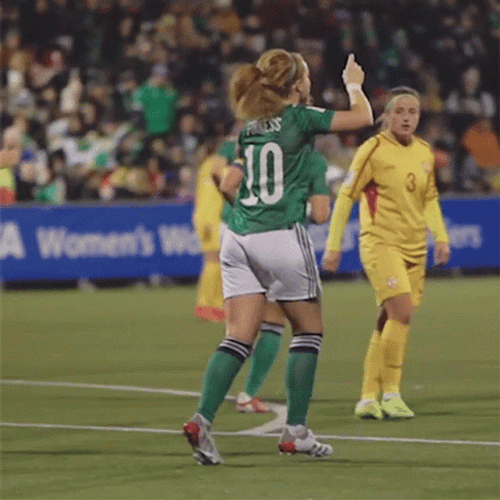 Northern Ireland Rachel Furness Pointing Up GIF