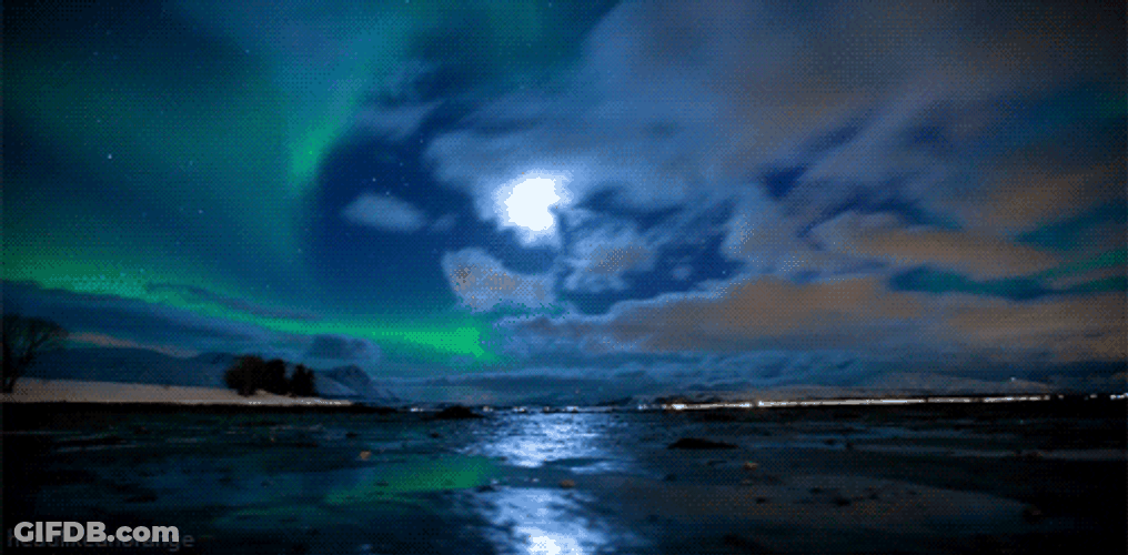 Northern Lights In The Sky GIF