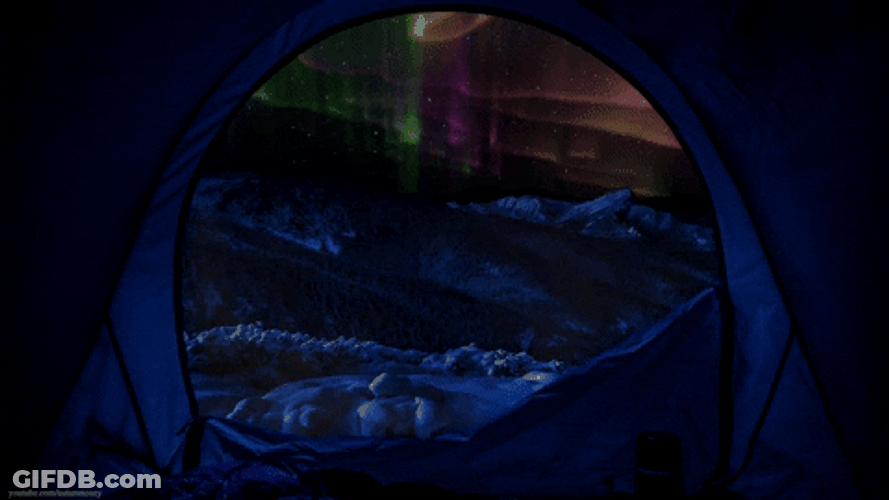 Northern Lights View From The Tent GIF