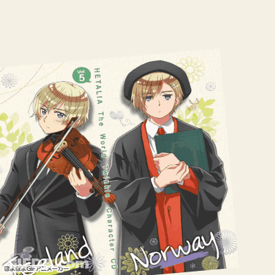 Norway And England Anime Characters On CD GIF