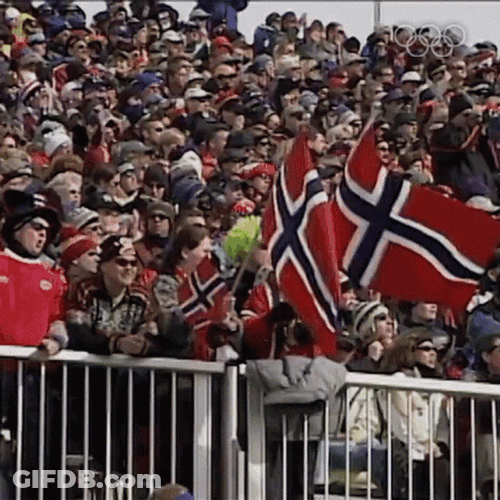 Norway Fans Cheering Olympics GIF