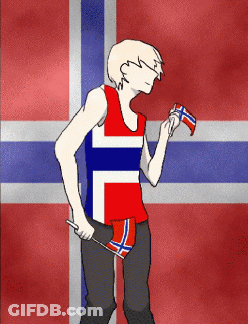 Norway Flag Anime Dancer GIF