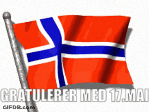 Norwegian Flag Waving Gratulerer Med 17. Mai GIF