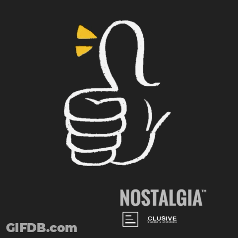 Nostalgia Logo Thumbs Up Hand GIF