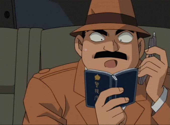 Nosy Detective Conan Shinichi Kudo Juzo Megure GIF