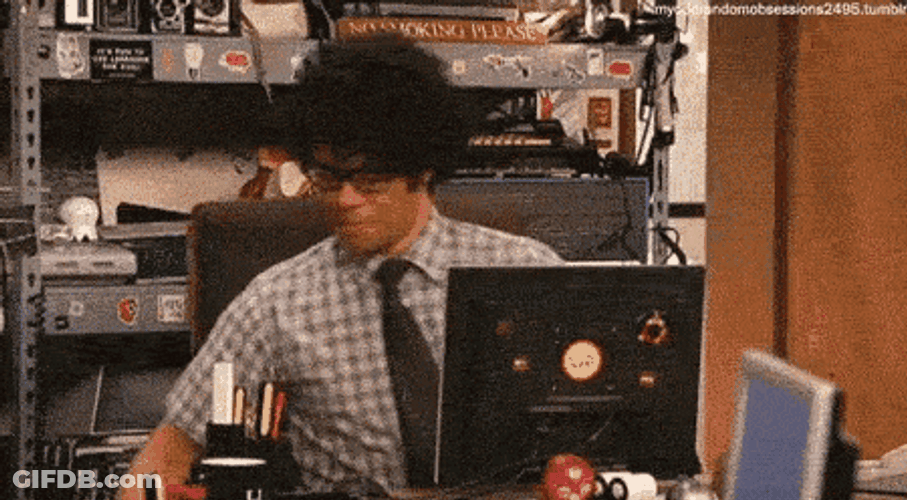 Nosy Employee Eating Popcorn Meme GIF