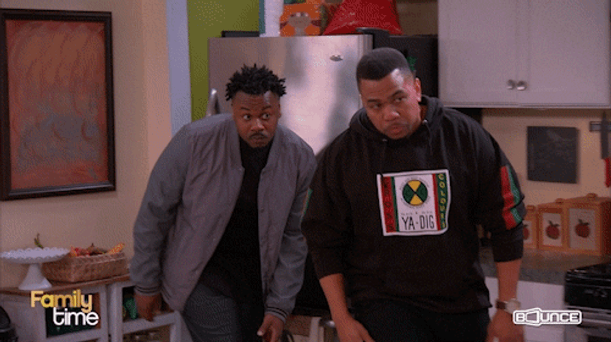 Nosy Guys From Family Time TV Series GIF