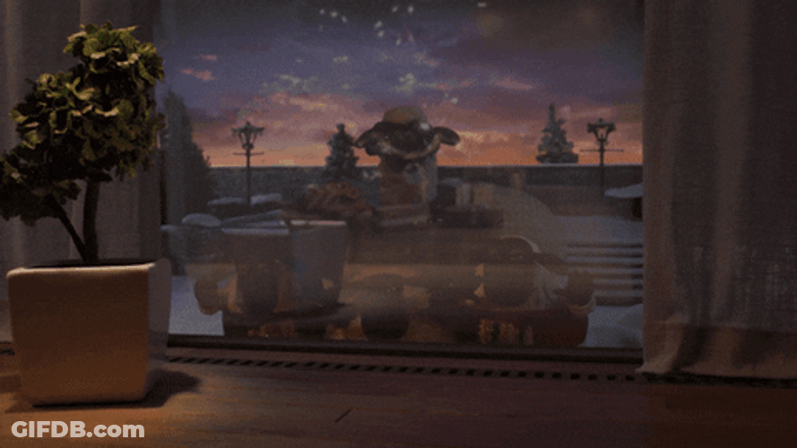 Nosy Shaun The Sheep Looking Through Window GIF