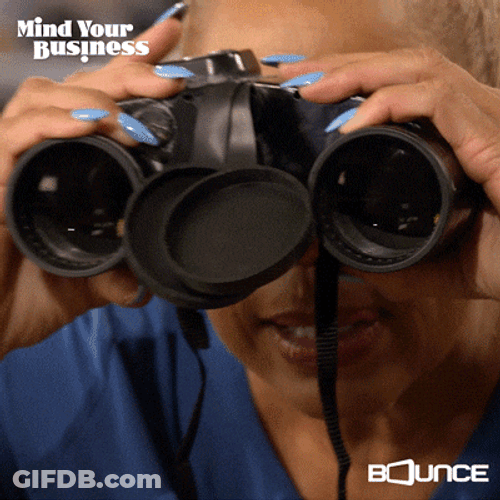 Nosy Woman With Binoculars GIF