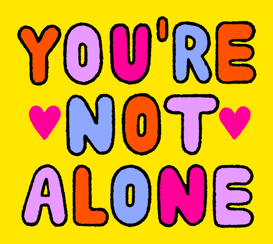 Not Alone Rainbow Text Thinking Of You Sympathy GIF