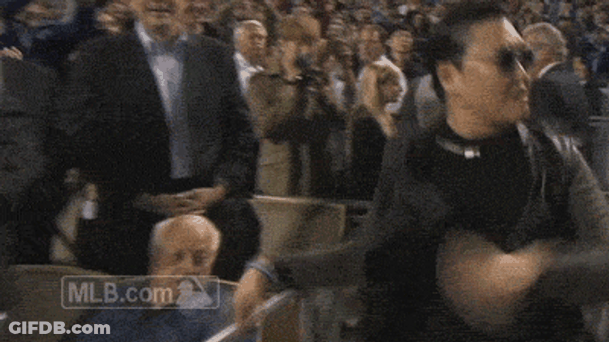 Not Impressed Old Guy Watching PSY GIF