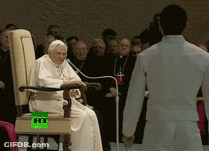 Not Impressed Pope Benidict Looks GIF