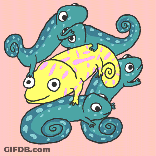 Not Like Us Cute Cartoon Chameleon GIF