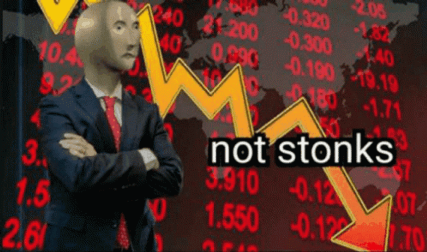 Not Stonks Sad Meme Man GIF
