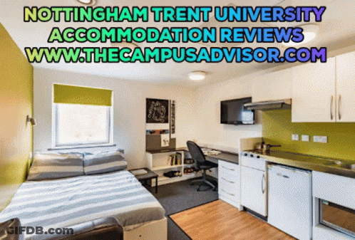 Nottingham Trent University Room With Bed And Kitchen GIF