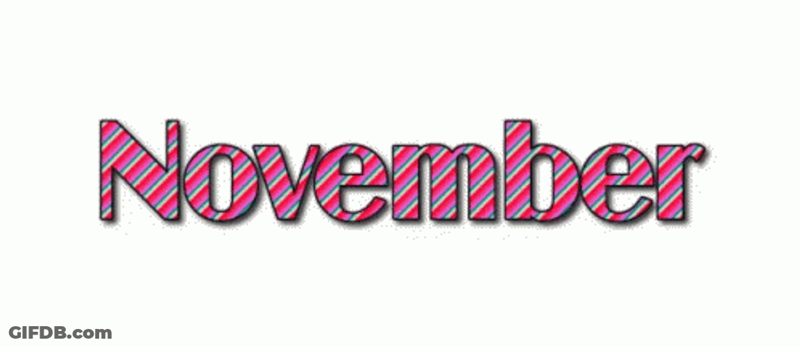 November Animated Text Stripes Loop GIF