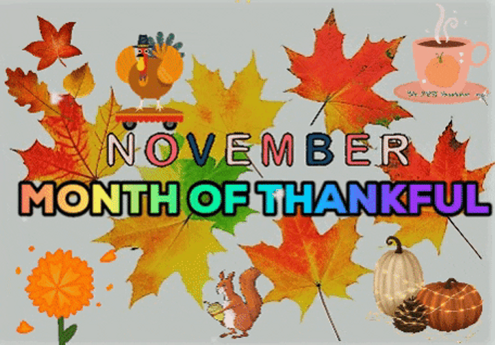 November Thanksgiving Month Animated Autumn Art GIF