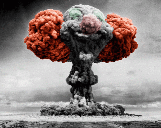 Nuclear Bomb Clown Face Cloud GIF