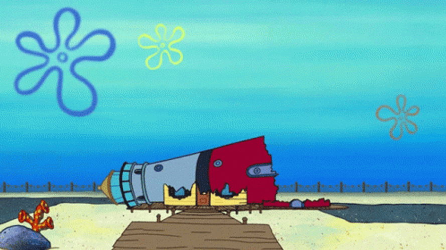 Nuclear Bomb Explosion At Bikini Bottom GIF
