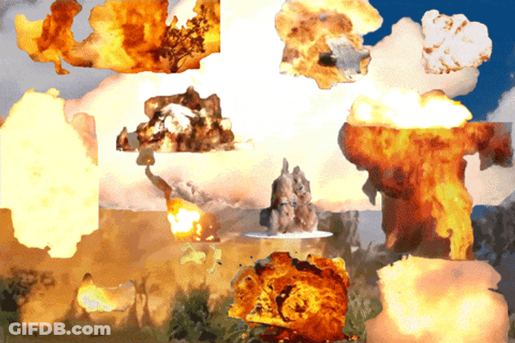 Nuclear Explosion Blast Collage GIF