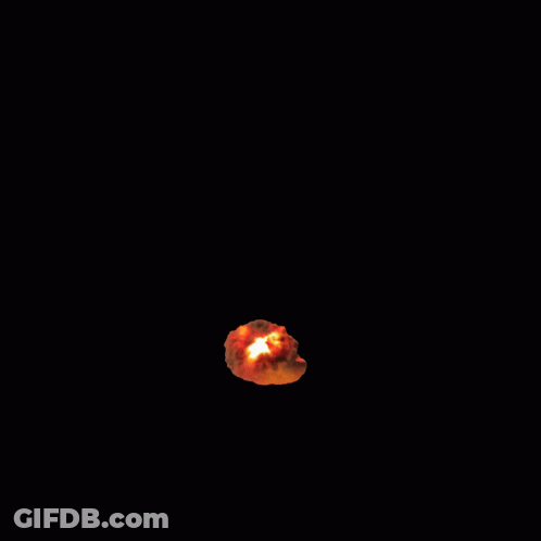Nuclear Explosion On Black Background GIF