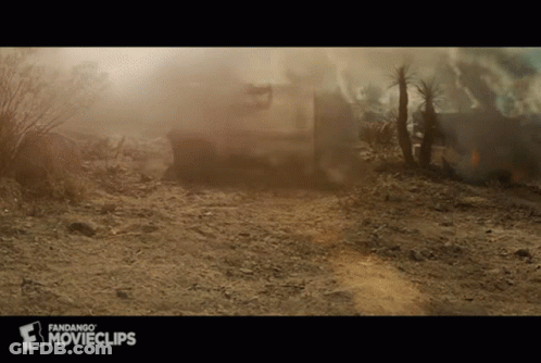 Nuclear Explosion On Black Background GIF