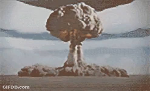 Nuclear Mushroom Cloud In Desert GIF