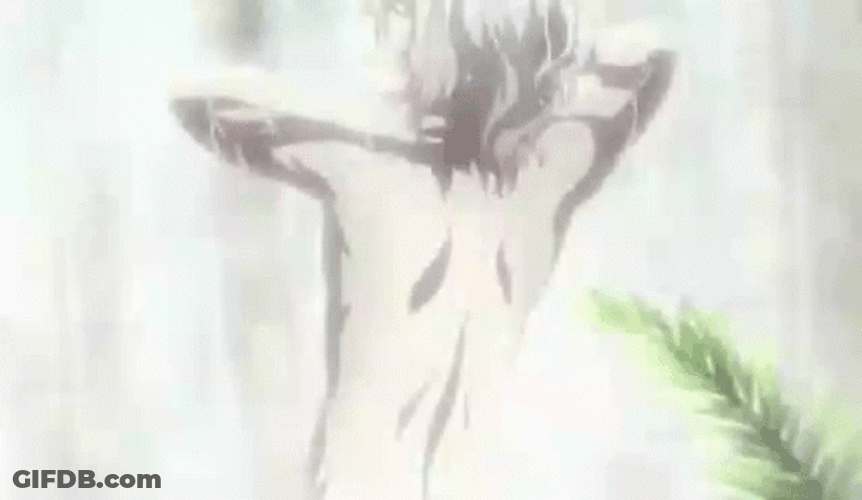 Nude Nagito Taking A Bath GIF