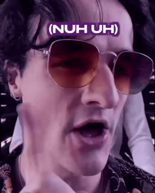 Nuh Uh Black Hair Sunglasses Man GIF