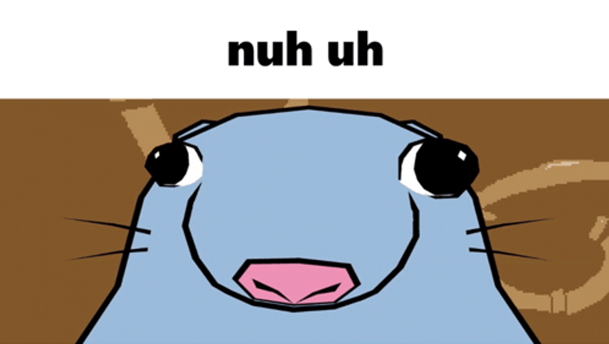 Nuh Uh Blue Animated Rat Meme GIF
