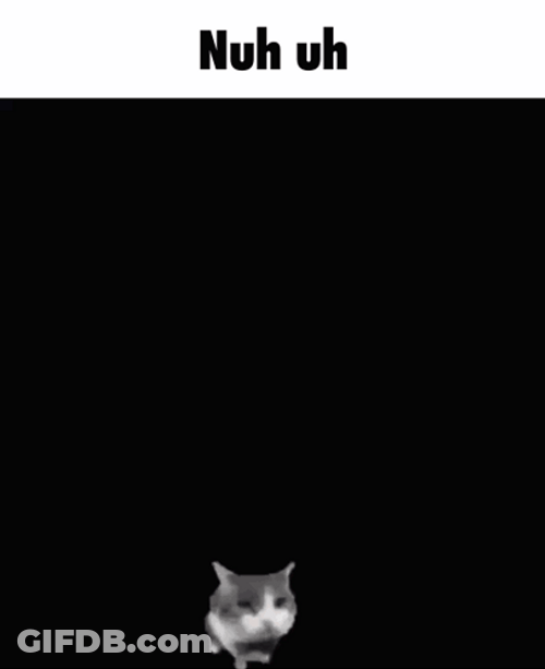 Nuh Uh Cat Brick On Make GIF