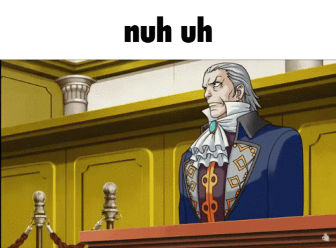 Nuh Uh Manfred Von Karma GIF