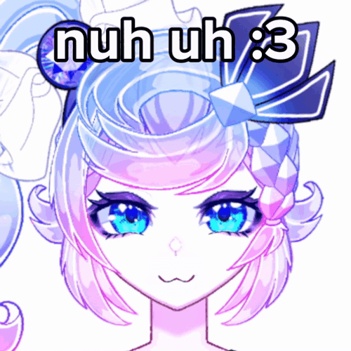 Nuh Uh Pink Hair Cute Girl GIF