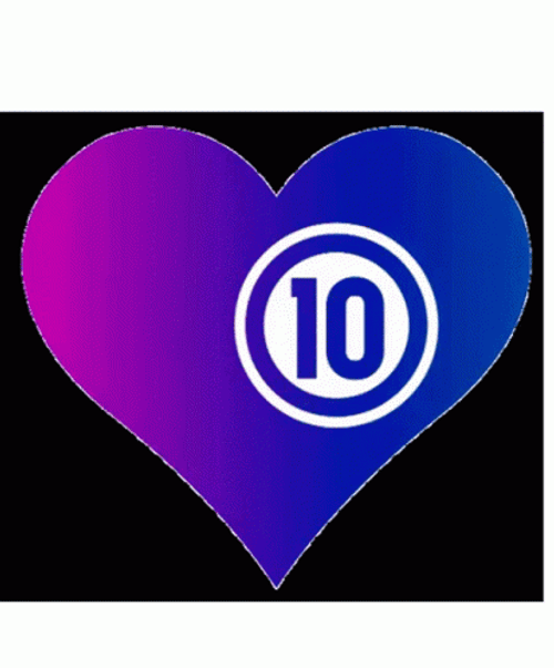 Number 10 Inside Perfect Heart GIF