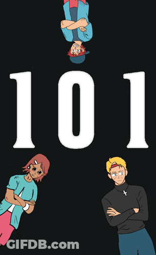 Number 101 On Black Background With Three People GIF