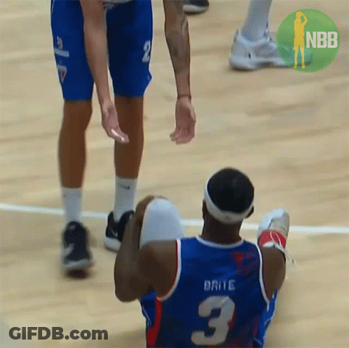 Number 3 Basketball Player Kneeling GIF