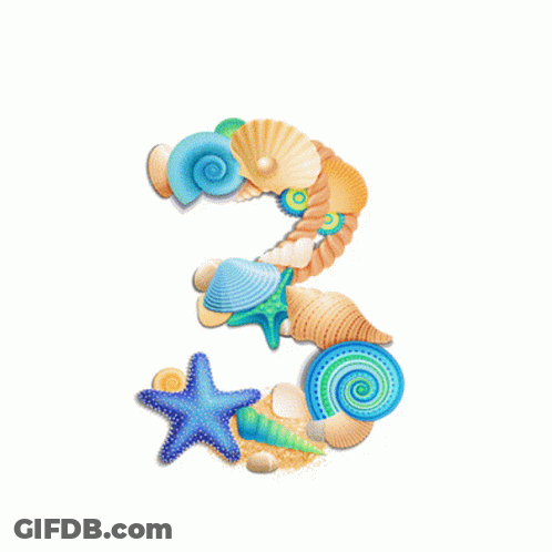 Number 3 Made Of Colorful Flowers GIF