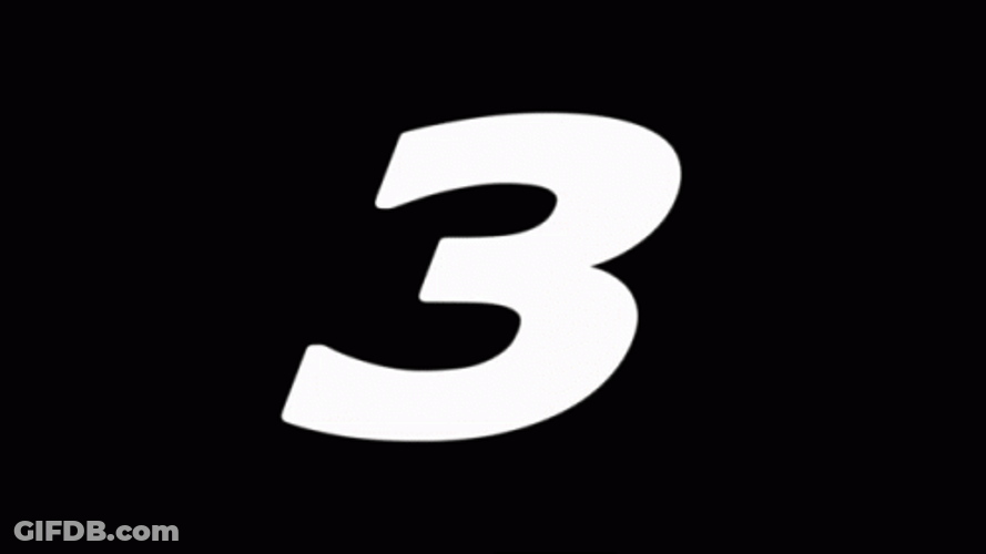 Number 3 Spinning Countdown Animation GIF