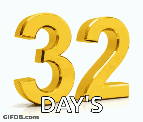 Number 32 With Polka Dots And Day GIF