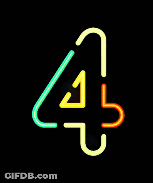 Number 4 Neon GIF