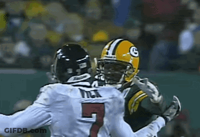 Number 5 Jersey Player Tackled By Packers GIF