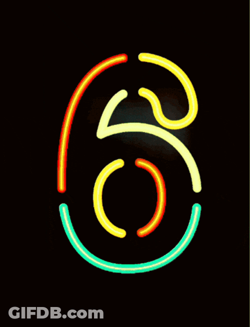 Number 6 Neon GIF