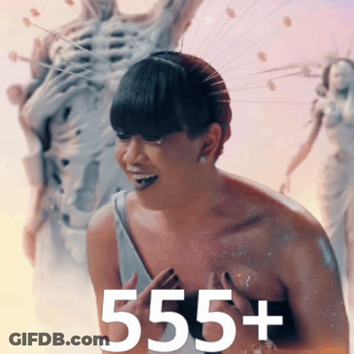 Number 8 With Big Eyes On Pink Background GIF